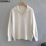 Christmas Gift polo collar Autumn Winter Sweater pullovers Women 2021 loose thick cashmere Sweater Pullover women oversize sweater jumper