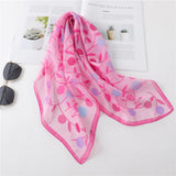 Kukombo 2022 Women Chiffon Hair Scarf Square Neck Scarves Bag Handle Tie Foulard Lady Neckerchief Bandana Shawls and Wraps