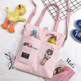 Kukombo Korean Mini Student Bag Casual Femme Shoulder Bags Quality Canvas Shoulder Bags Casual Large Size Travel Bags