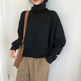 Kukombo Christmas Gift Hirsionsan Turtle Neck Cashmere Sweater Women Korean Style Elegant Thick Warm Female Knitted Pullovers Loose Casual Outwear 2023