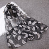 Christmas Gift 2021 New Spring Summer Scarf Women Fashion Leaf Cut Flowers Scarves Elegant Lady's Beach Cove Up Winter Scarf For Women Shawl