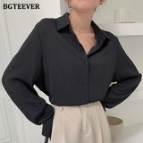 Christmas Gift BGTEEVER Office Ladies Striped Women Blouses Tops Full Sleeve Loose Women Shirts Elegant Spring Blusas Mujer 2021