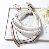 Kukombo New Silk Scarf Square for Women 70x70cm Small Neck Scarves Lady Shawl Fashion Print Hijab Brand Designer High Quality Scarfs