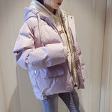 Christmas Gift 2021 Down Jacket Women's Winter Clothes Coat New Loose Thickened Hooded padd Cotton Coats Parkas Bubble Short Puffer Jacket