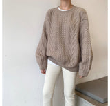 Christmas Gift  2021 New Winter Spring Women Sweaters Pullovers Minimalist Knitting Elegant Casual Loose Ladies Vintage Tops SW1161