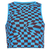 Christmas Gift HEYounGIRL Plaid Knitted Crop Tank Tops Women Summer Vintage Sleeveless Cropped Top Tees Koreank Casual Knitwear Streetwear