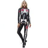 Halloween Kukombo Halloween Scary Badysuit Cosplay Cotumes Women Skeleton Jumpsuits Zombie Vampire Performance Female Carnival Party Clothing