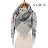 Christmas Gift 2021 New Winter Knitted Scarf Cashmere Pashmina Women Warm Neck Scarves Shawls Plaid Wraps Triangle Stoles Lady Bandana