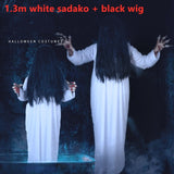 Halloween Kukombo Halloween Carnival Party Adult Cosplay Sadako Costume Female Masquerade Ghost Bride Horror Vampire Make-Up Outsuits Props