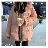 Christmas Gift 2021 New Korean Version of Loose Turtle Back Profile Thick Winter Mid-length Bread Coat Jacket Tide Down Cotton Jacket Women