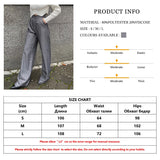Kukombo Fashion Gray Office Women'S Pants 2022 Elegant Loose High Waist Trousers Ladies Casual Pleated Full Length Female Pants