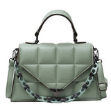 Kukombo Female Small Square Bag Tote 2022 Fashion New Pu Leather Women's Handbags Solid Lingge Shoulder Crossbody Bags for Women Totes