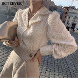 Christmas Gift BGTEEVER Elegant Notched Collar Women Tassels Shirts Blouses 2021 Spring New Single-breasted Female Workwear Shirts Tops Blusas