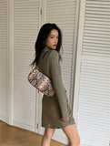 Kukombo New 2022 Women's Summer Autumn Dresses High Waist Elasticity Ruched Korean Style Vintage Lady Wild Mini Dress DR20163