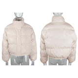 Christmas Gift Winter Thick Warm Short Parkas Women Fashion Black PU Leather Coats Ladies Elegant Zipper Cotton Jackets Female Ouwear
