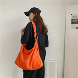 Kukombo Fashion Versatile Messenger Bag Women's Large Capacity Retro Canvas Bag Students' Bag Simplicity Tote Bag