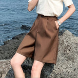 Kukombo High Waist Shorts Women Solid Color Suit Short Pants Female Korean BF Style Streetwear  New Leisure Daily 3a764
