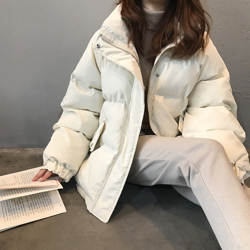 Christmas Gift 2022 New Winter Women's Jacket Coat Korean Style Beige Padded Puffer Parkas Casual Pink Ropa Mujer Invierno Clothes for Women