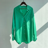 Christmas Gift Msfancy Green Shirt Women 2021 Y2K Chemise Femme Long Sleeve Oversized Casual Camisas De Mujer Tops