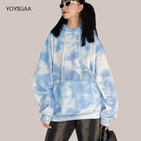 Christmas Gift Tie-dye Women's Hoodies Autumn Winter Female Hooded Casual Sweatshirt Tops Harajuku Oversized Ladies Girls Hoodie Hoodies