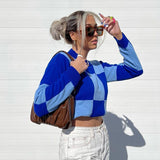 Christmas Gift HEYounGIRL Autumn Winter Plaid Brown Knitted Sweater Women Casual Korean Fashion Pullovers Top Vintage Long Sleeve Jumpers 2021