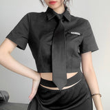 Kukombo Spring Autumn Korea Preppy Tender JSK Maiden Long Sleeve White Shirt Top Harajuku Gothpunk Academy JK Uniform Shirt Blouse Women