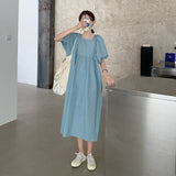 Christmas Gift Dresses Women Summer Bowknot Design Loose Minimalist Simple Chic Female Preppy Style Cozy Popular Students Basic Mujer Vestidos