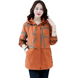 Christmas Gift Women's Hooded Jackets 2021 Spring Autumn Causal Windbreaker Famale Jackets Basic Coats Zipper Jackets Outwear Plus Size 5XL