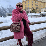 Christmas Gift 2021 Winter Thicken Warm Faux Fur Teddy Coat Women Fashion Basic Lambswool Oversized Jacket Coats Street Fluffy Long Overcoat