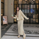 Christmas Gift Knit Sweater Suit Women Casual 2 Piece Dress Set Office Lady Korean Fashion Hoodies Cardigan Tracksuits 2021 Winter Outwear