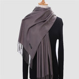 Christmas Gift 2021 Winter Scarf For Women Long Warm Cashmere Scarves Hijab Solid Lady Shawl Wrap Female Pashmina Bandana Head Scarfs Echarpe