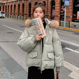 Christmas Gift Cotton padded clothes Korean loose cotton padded jacket 2021 new Parker coat women's winter short thickened zipper tooling coat