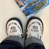 Kukombo Lolita Shoes Women's Sneakers Students Graffiti Kawaii White Casual Sports Fashion Girl Loli Cosplay Flat Tennis 2022