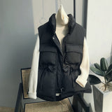 Christmas Gift Winter Spring Warm Vest 2021 Korean Loose Coat Thickening Before Short and Long Waist Cotton Waistcoat Women Puffer Jacket