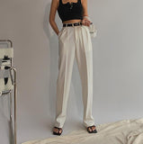 Kukombo 2022 Spring New Office Lady High Quality Elegant Casual Fashion Wide Leg Women Female Pants Hot Sales