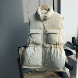 Christmas Gift Winter Spring Warm Vest 2021 Korean Loose Coat Thickening Before Short and Long Waist Cotton Waistcoat Women Puffer Jacket