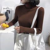 Christmas Gift 2021 Autumn New Slim Long Sleeve Jumper Women Turtleneck Knitted Pullover Winter Sweater Women Soft Warm Sweater Pull Femme 6897
