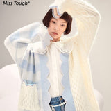 Kukombo  Autumn Plaid Kawaii Knited Sweater Cardigan Women Korean Parchwork Knitting Sweater Coat Female Designer Winter Clothes 2022 New