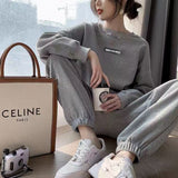 Christmas Gift oversize Hoodie Set women shiny spring autumn loose hooded top two piece set women tracksuits Starry sky sweatshirts female