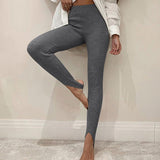 Kukombo Skinny Knitted High Waisted Step-On-Foot Pants Warm Winter Slim Elastic Waist Leggings Casual Streetwear Female 2022