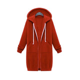 Christmas Gift Autumn Winter Long Hoodie Women Black Sweatshirt Oversized hoodie For Women Long Sweatshirt Hooded Sweatshirt Female 2021