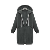 Christmas Gift Autumn Winter Long Hoodie Women Black Sweatshirt Oversized hoodie For Women Long Sweatshirt Hooded Sweatshirt Female 2021