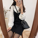 Christmas Gift S XL Spring summer 2 piece suit Sleeveless black Vintage Women Dresses Female Girls Dress suits V neck Robe Femme Vestido