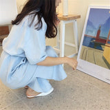 Kukombo New 2022 Women Summer Shirt Dress Single Breasted Oversize Korean Style Vintage Split Lace Up Pure Long Dress DR2628