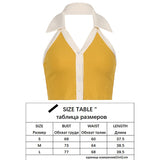 Kukombo Streetwear Fashion Striped Halter Knitted Vest For Women Sexy Backless Slim Outfits Female Tank Tops Autumn Ladies