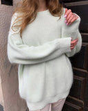 Christmas Gift Soft oversized Cashmere Sweaters Women 2021 puff sleeve Winter sweater Pullovers Loose Female  Warm Basic sweater Jumper