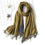 Christmas Gift Hot 2021 Winter Scarf Double Side Women's Scarves Fashion Warm And Soft Cashmere Scarf Lady Shawls Pashmina Foulard Tassel