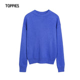 Christmas Gift  2021 Autumn Winter 15% Wool Sweater Solid Green Round Neck Sweater Soft Warm Knitted Tops