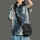 Christmas Gift Tie Dye Women's T Shirt Summer Short Sleeve Female T-shirts Casual Tee Tops O-neck Loose Ladies Girls Tshirt Harajuku Women Tops