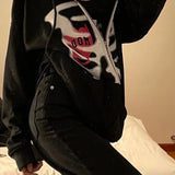 Kukombo Zip-Up Y2K Harajuku Oversized Skeleton Hoodie Goth Hoodies Female Women Grunge Hooded With Zipper Hood Skull Sweatshirt Women